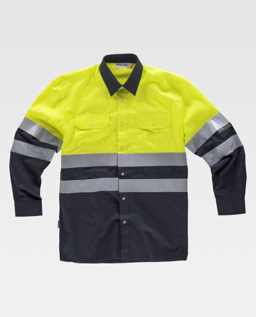 camisa de trabajo industrial manga larga amarilla