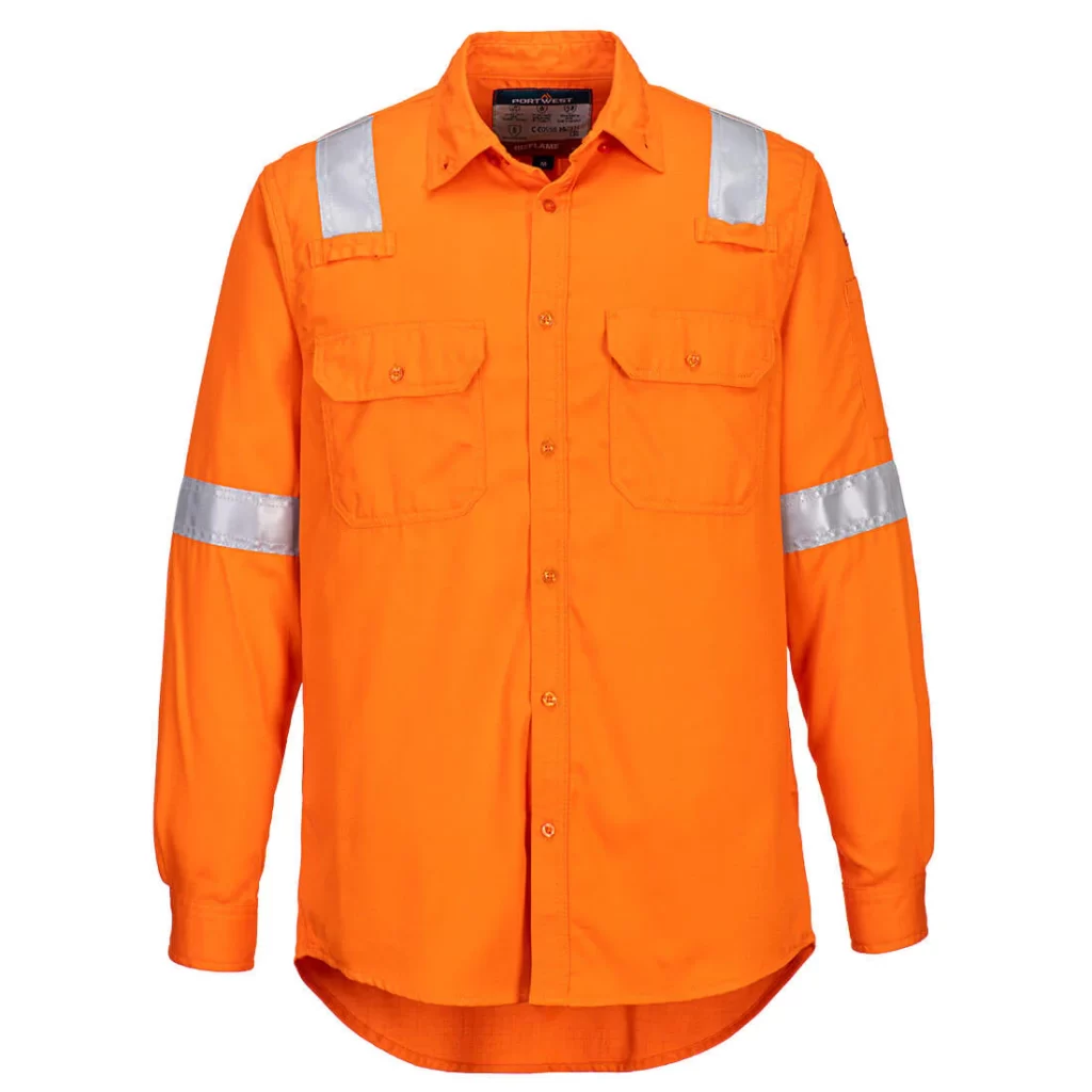 camisa de trabajo ignifuga naranja