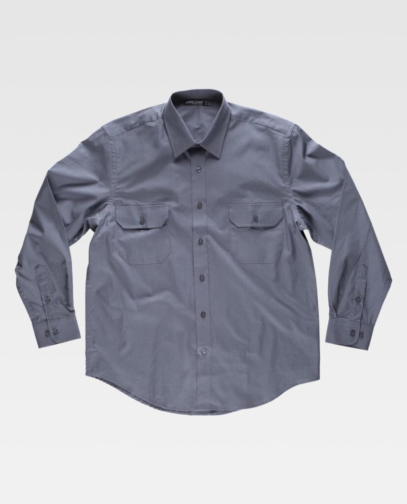 camisa de trabajo drill algodon manga larga