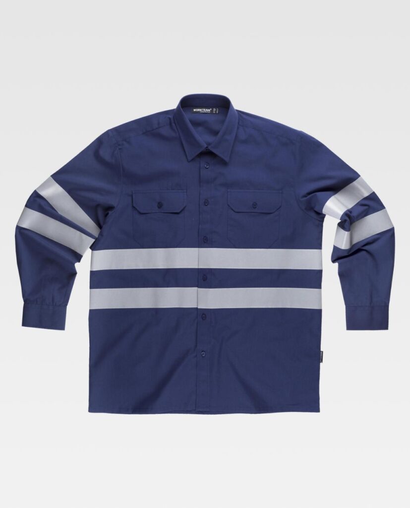 camisa drill con cinta reflectiva olor acero