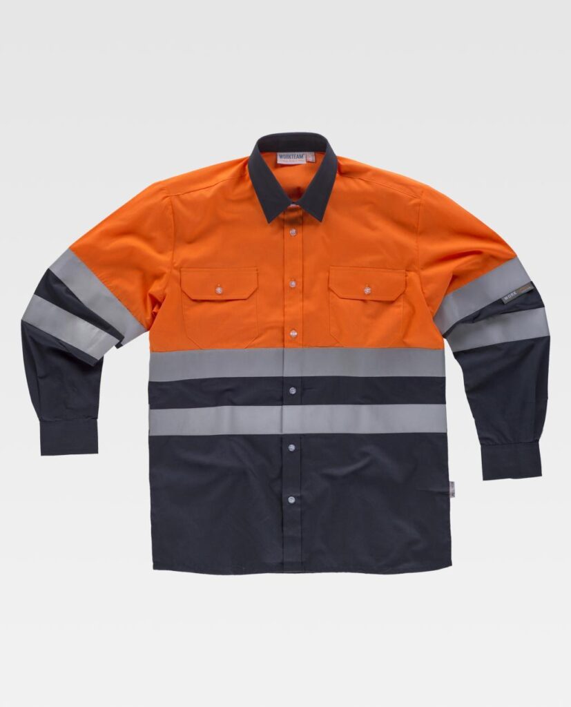 camisa de trabajo industrial reflectica manga larga